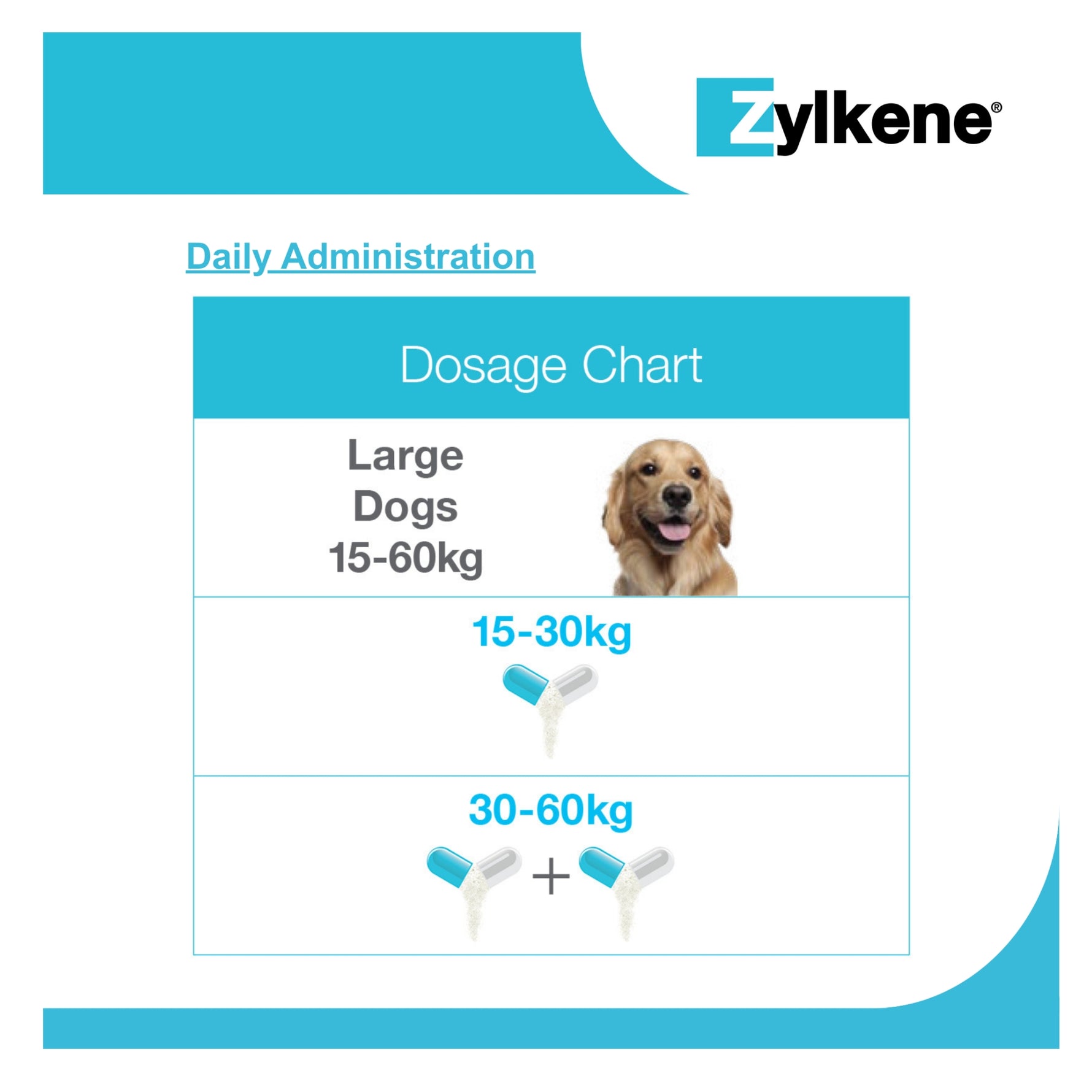 Zylkene Plus Calming Capsules for Large Dogs 15kg-60kg - 30 Capsules