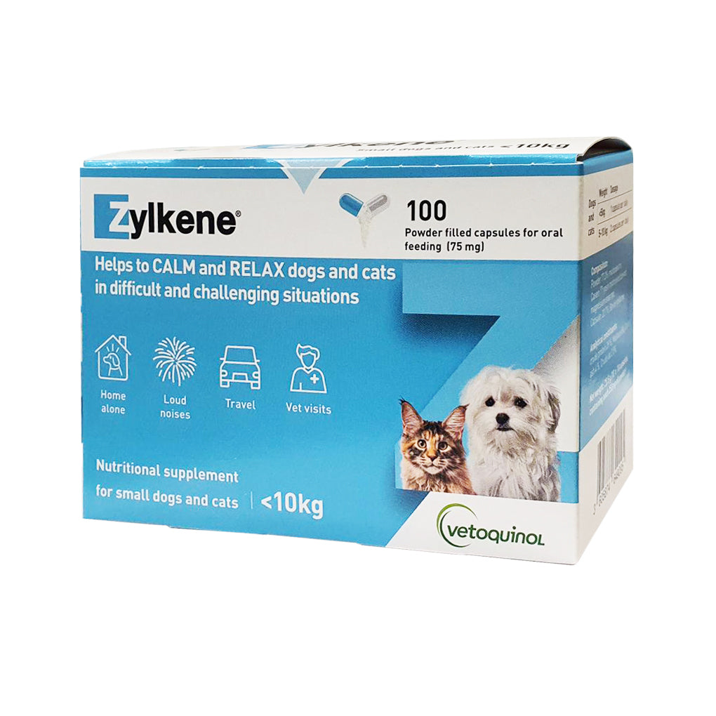 Zylkene Calm Capsules for Small Dogs &amp; Cats &lt;10kg - 100 Pack