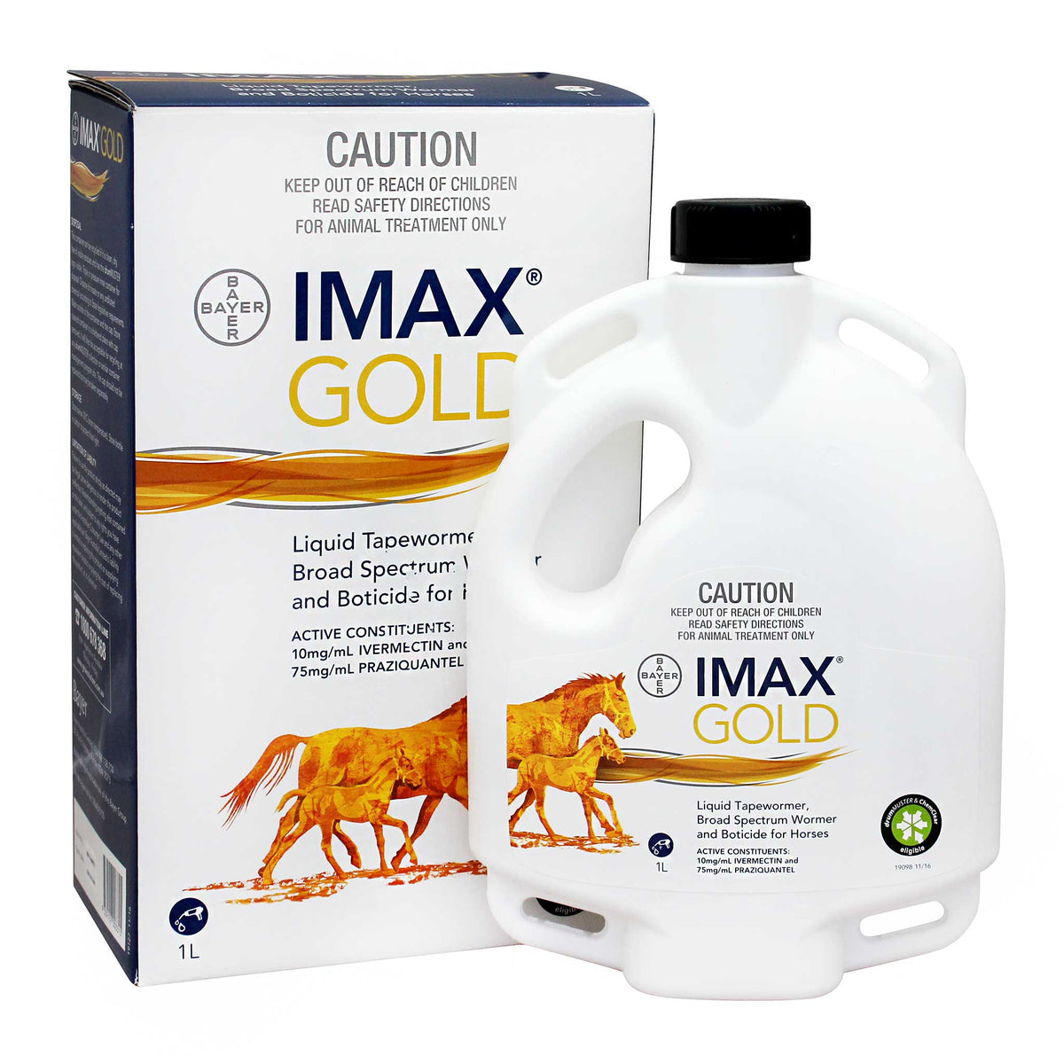 Imax Gold Broad Spectrum Wormer &amp; Boticide for Horses 1L Studpack