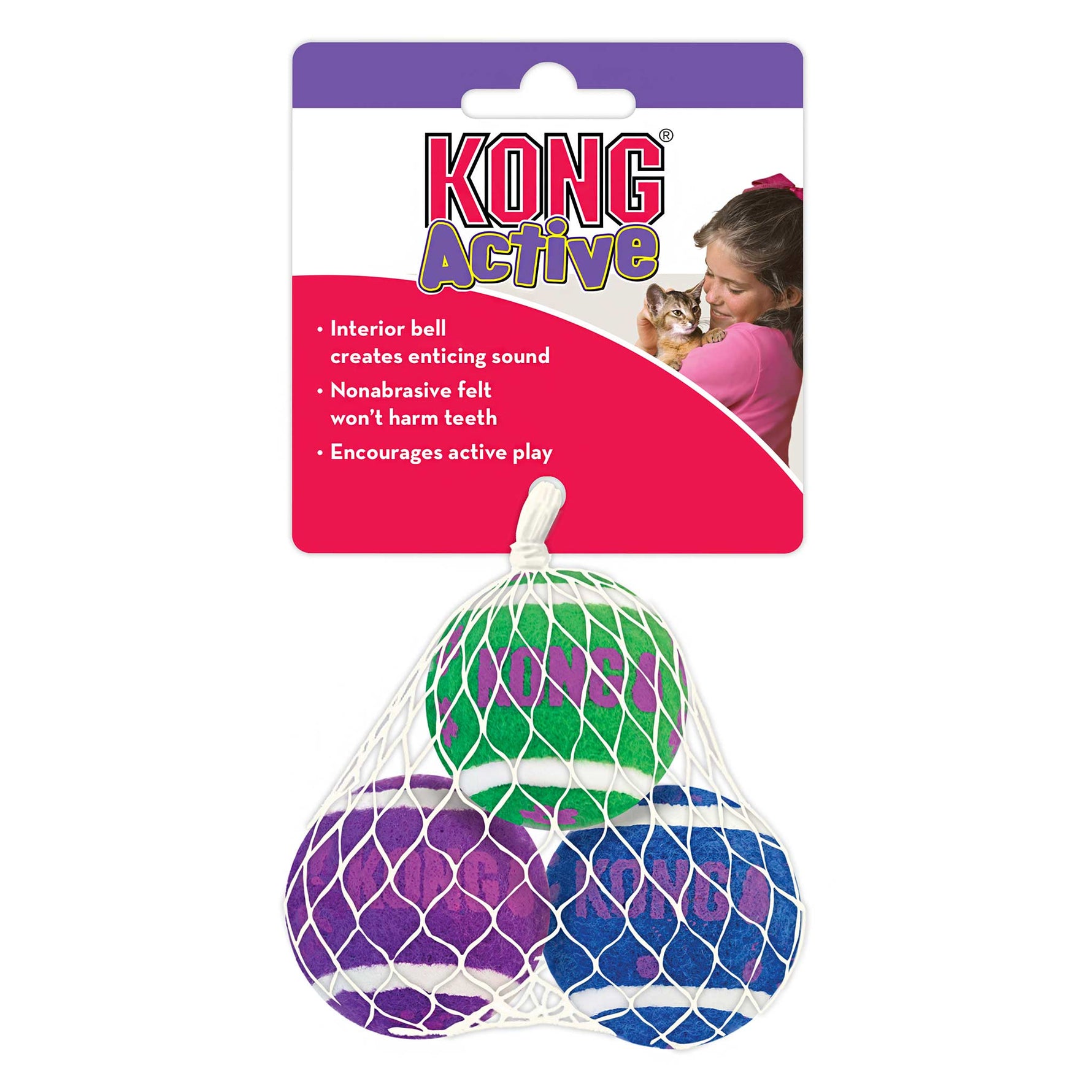 KONG Cat Tennis Balls with Bells