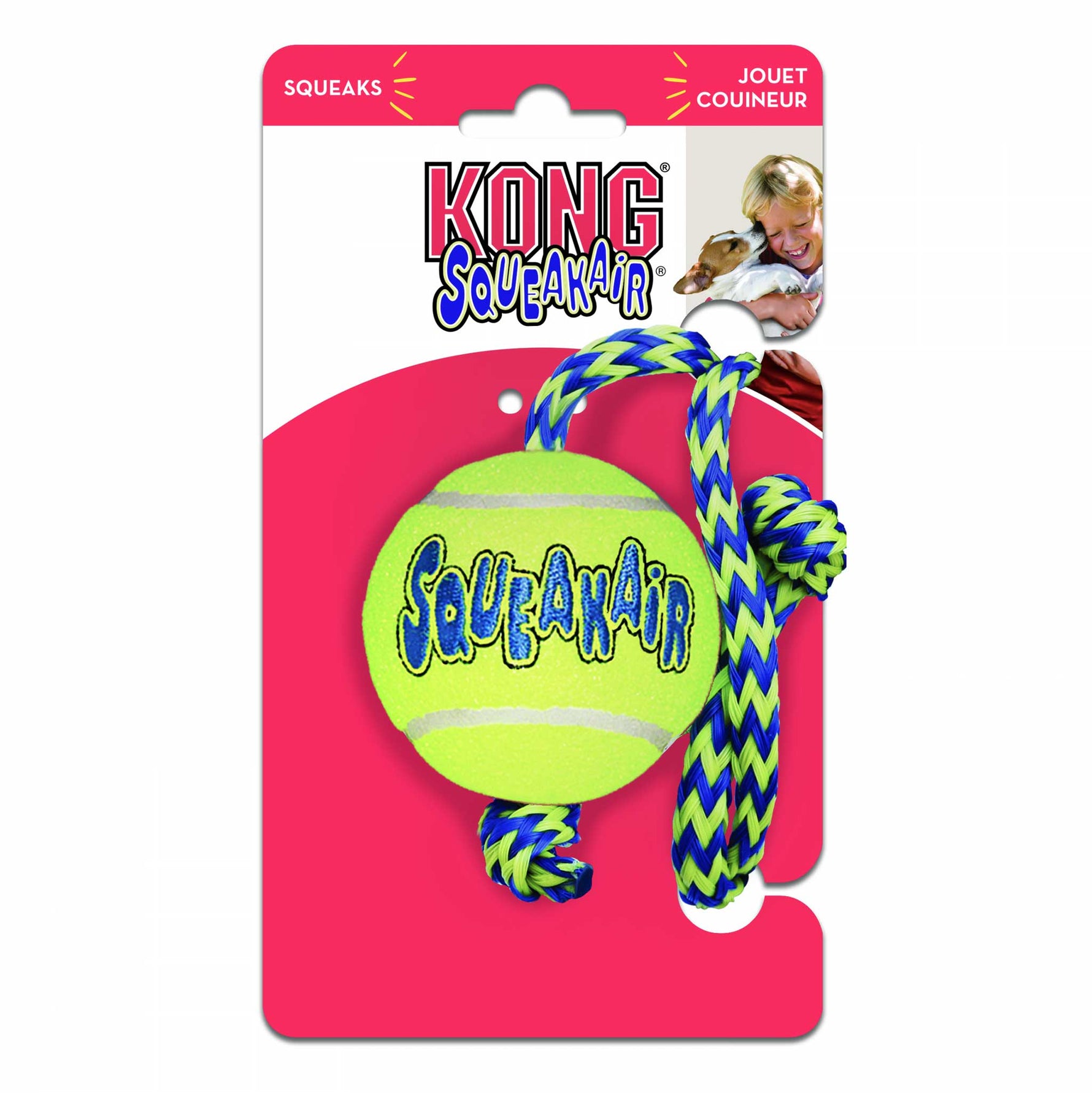 KONG SqueakAir Ball With Rope