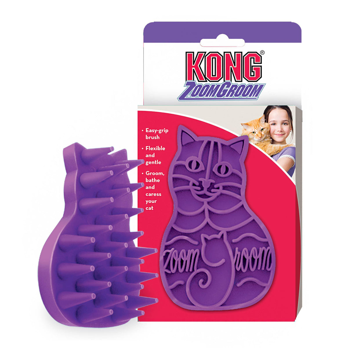 KONG Zoom Groom Rubber Brush for Cats