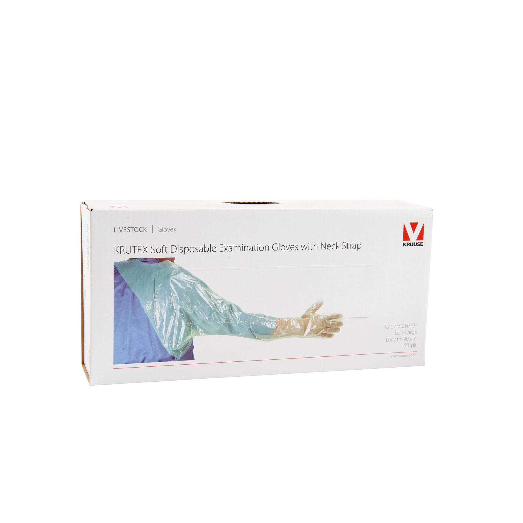 Krutex Protector Economy Green Examination Gloves With Neck Strap / Shoulder Protector 50 pack