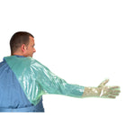 Krutex Protector Economy Green Examination Gloves With Neck Strap / Shoulder Protector 50 pack