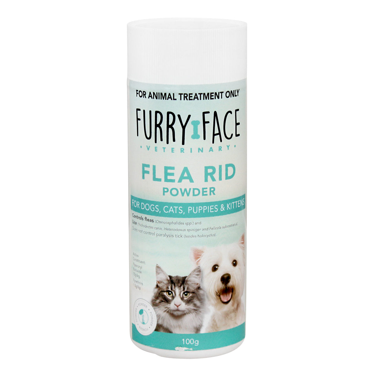 Furry Face Flea Rid Powder for Dogs, Cats, Puppies &amp; Kittens 100g
