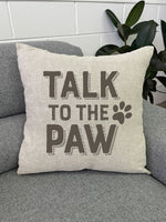 Furriends "Talk To The Paw" Linen Cushion Cover