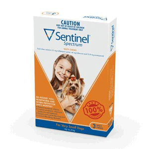 Sentinel   Spectrum Chews. Orange for Very Small Dogs 0-4kg