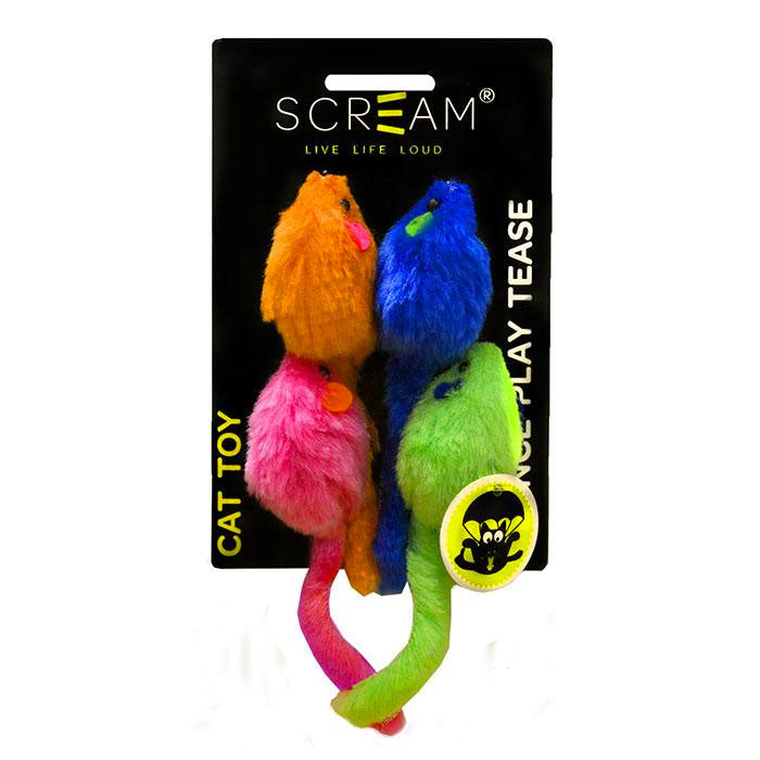 Scream Multi-Coloured Mice - 4 pack