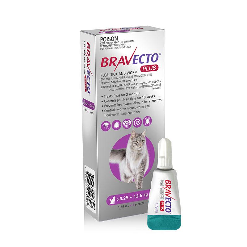 Bravecto Plus Spot-on for Large Cats (Purple)