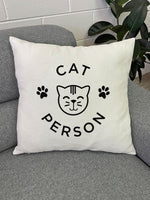 Furriends "Cat Person" Linen Cushion Cover