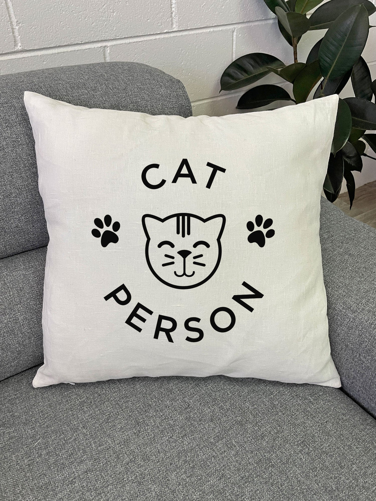 Furriends &quot;Cat Person&quot; Linen Cushion Cover