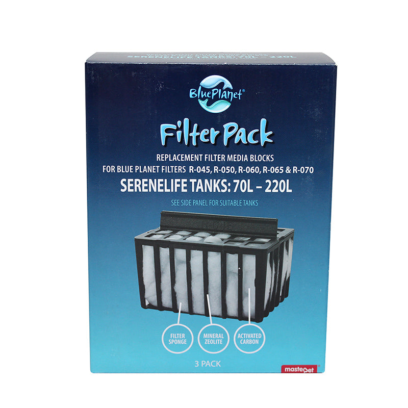 blue planet fish tank filter box Blue Planet Filter Media Pack for 70L-220L Tanks - 3 pack