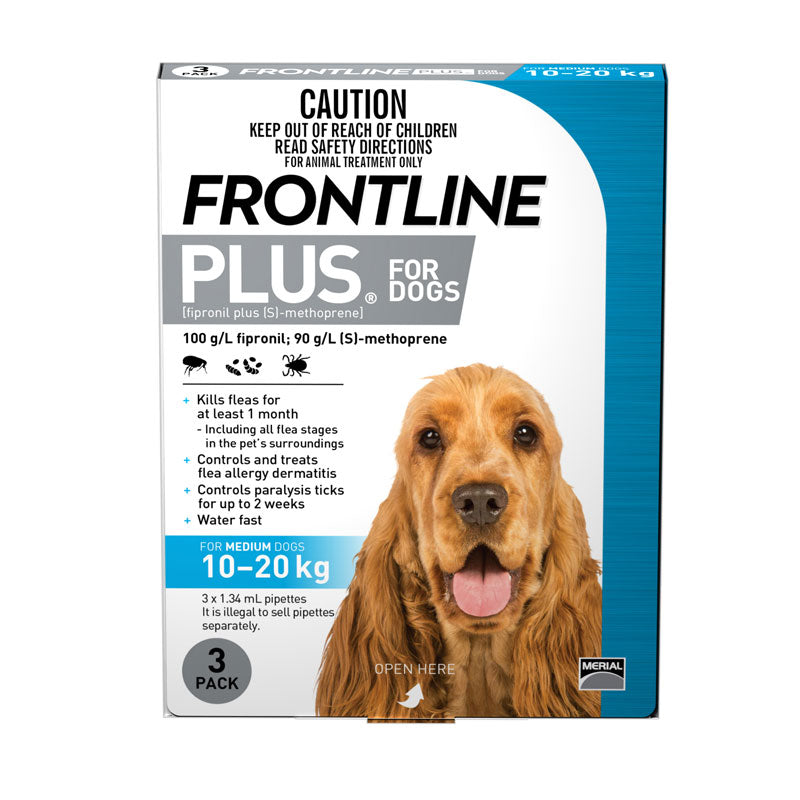 Frontline Plus for Medium Dogs 10 to 20kg (22-44lb)