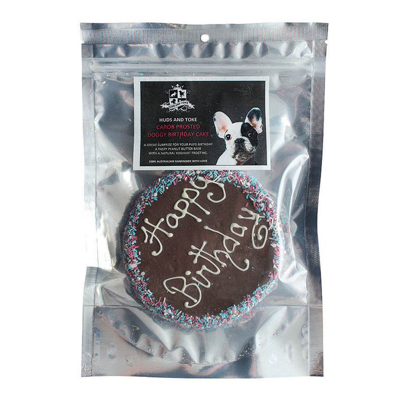 Huds &amp; Toke Carob Frosted Doggy Birthday Cake Biscuit - 12cm