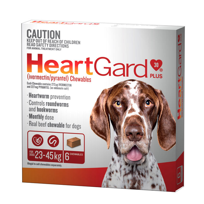HeartGard Plus Chewables Brown - for Dogs 23-45kg