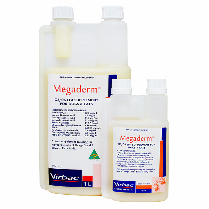 Megaderm Omega 3 & 6 EFA Supplement for Dogs & Cats