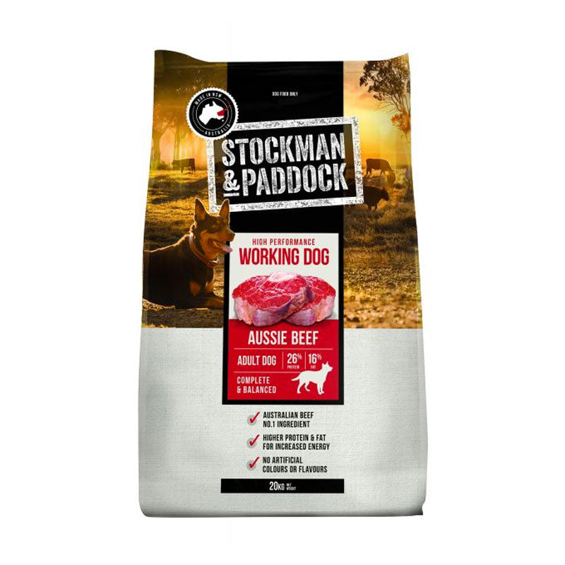 Stockman &amp; Paddock Working Dog Food Beef 20kg