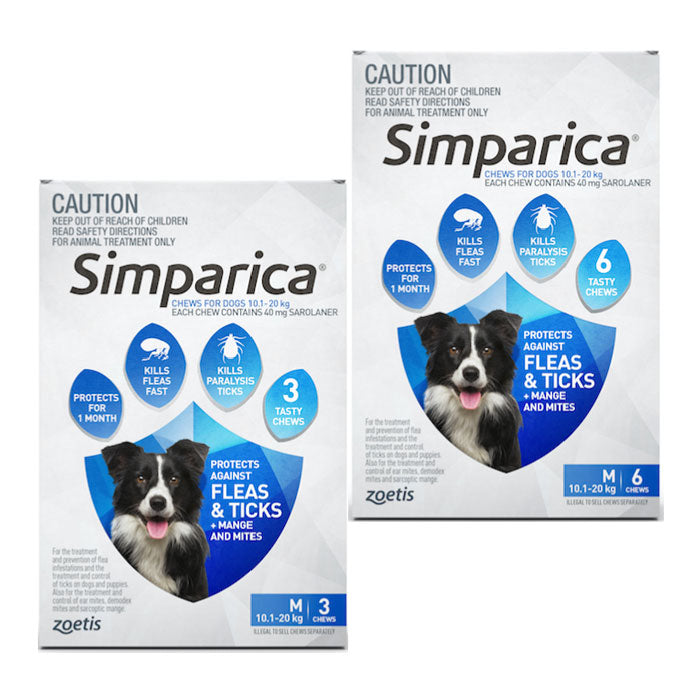 Simparica Chewable Tablet for Medium Dogs 10.1 to 20kg