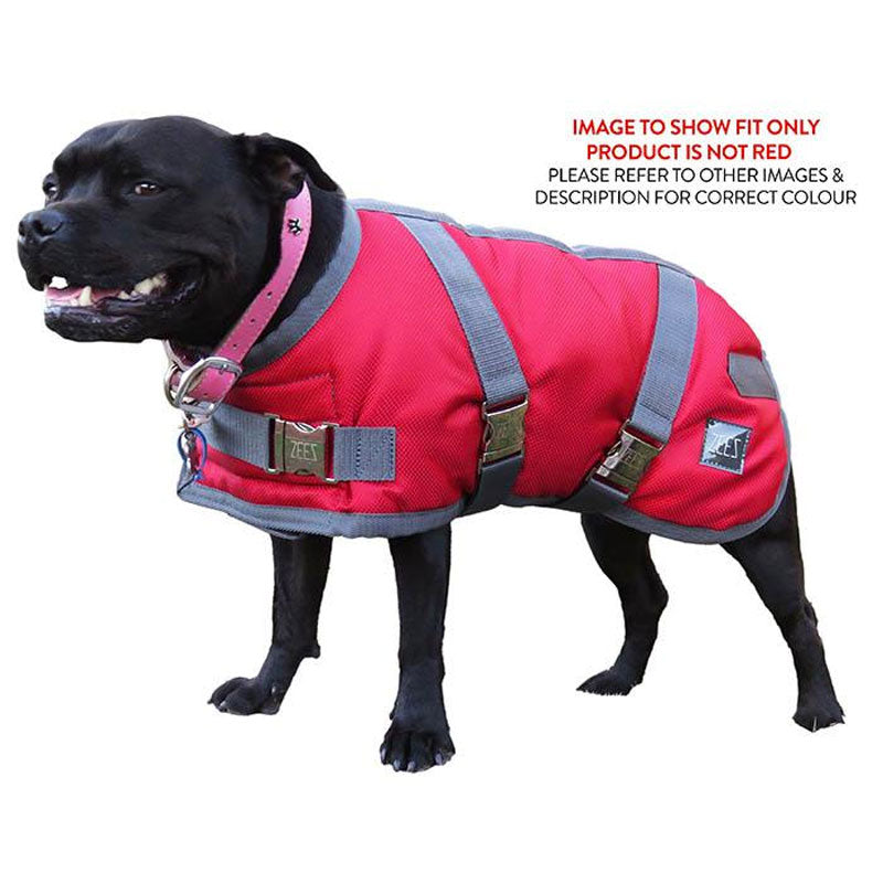 ZeeZ Supreme Dog Coat - Navy Stone/Red