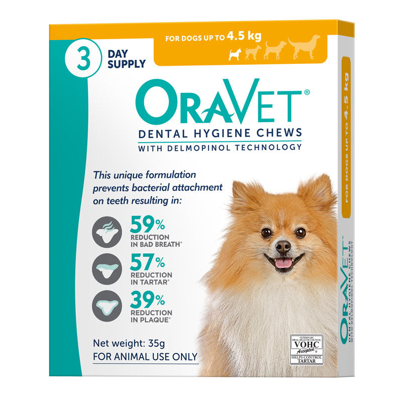OraVet Dental Hygiene Chews for Dogs up to 4.5kg