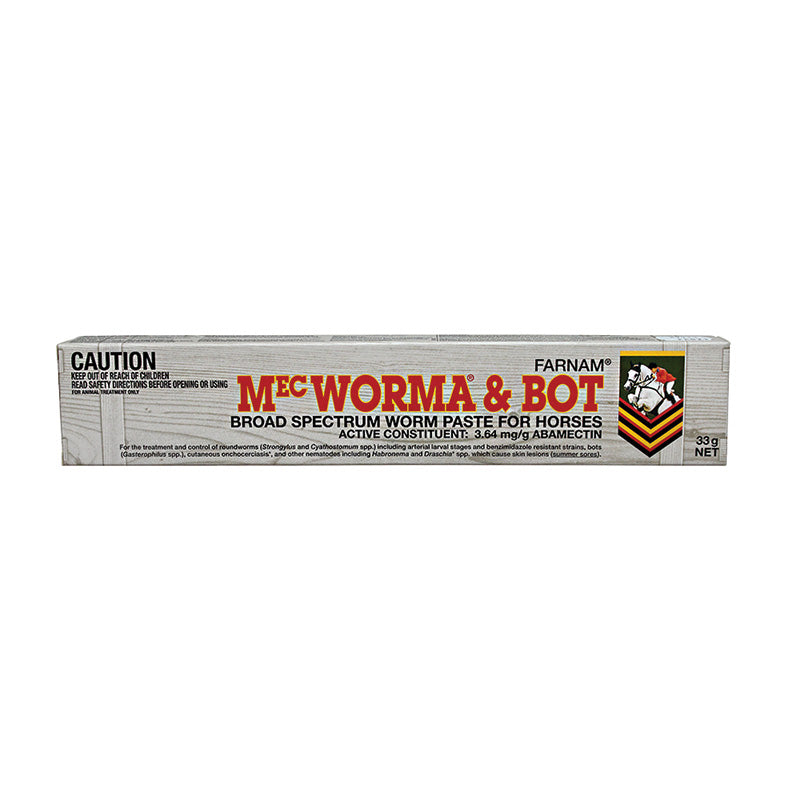 MecWorma &amp; Bot Broad Spectrum Worm Paste for Horses 33g