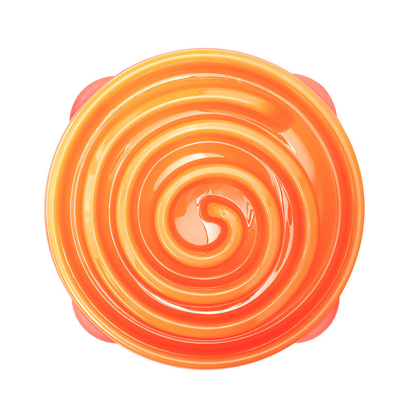 Outward Hound Fun Feeder Slow Feed Bowl - Orange