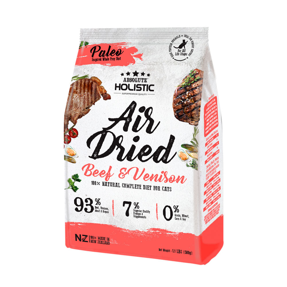Absolute Holistic Air Dried Cat Food - Beef & Venison 500g