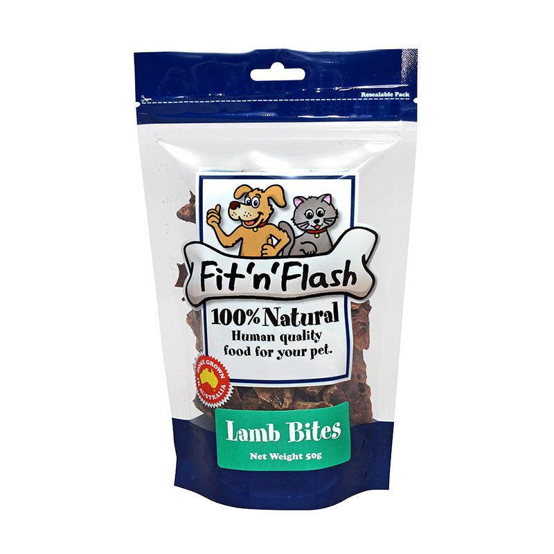 Fit&#39;n&#39;Flash Lamb Bites Treats 50g