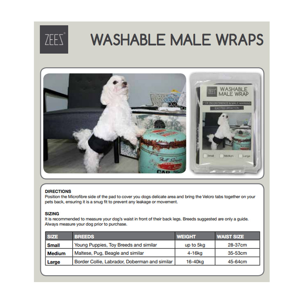 ZEEZ Washable Male Wrap