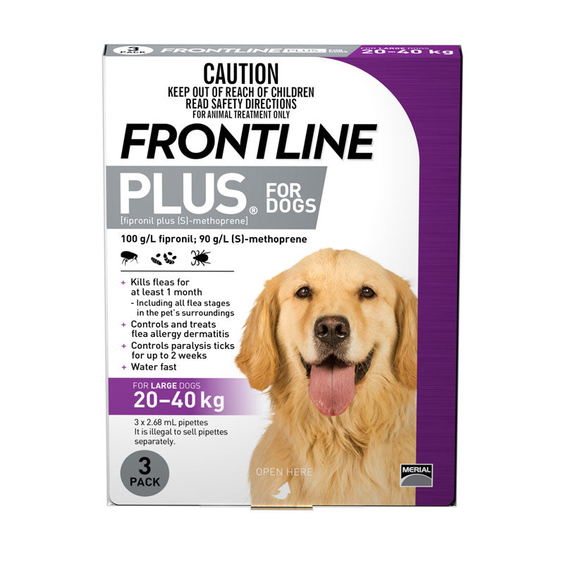 Frontline Plus for Large Dogs 20 to 40kg (44-88lb) vet-n-pet DIRECT