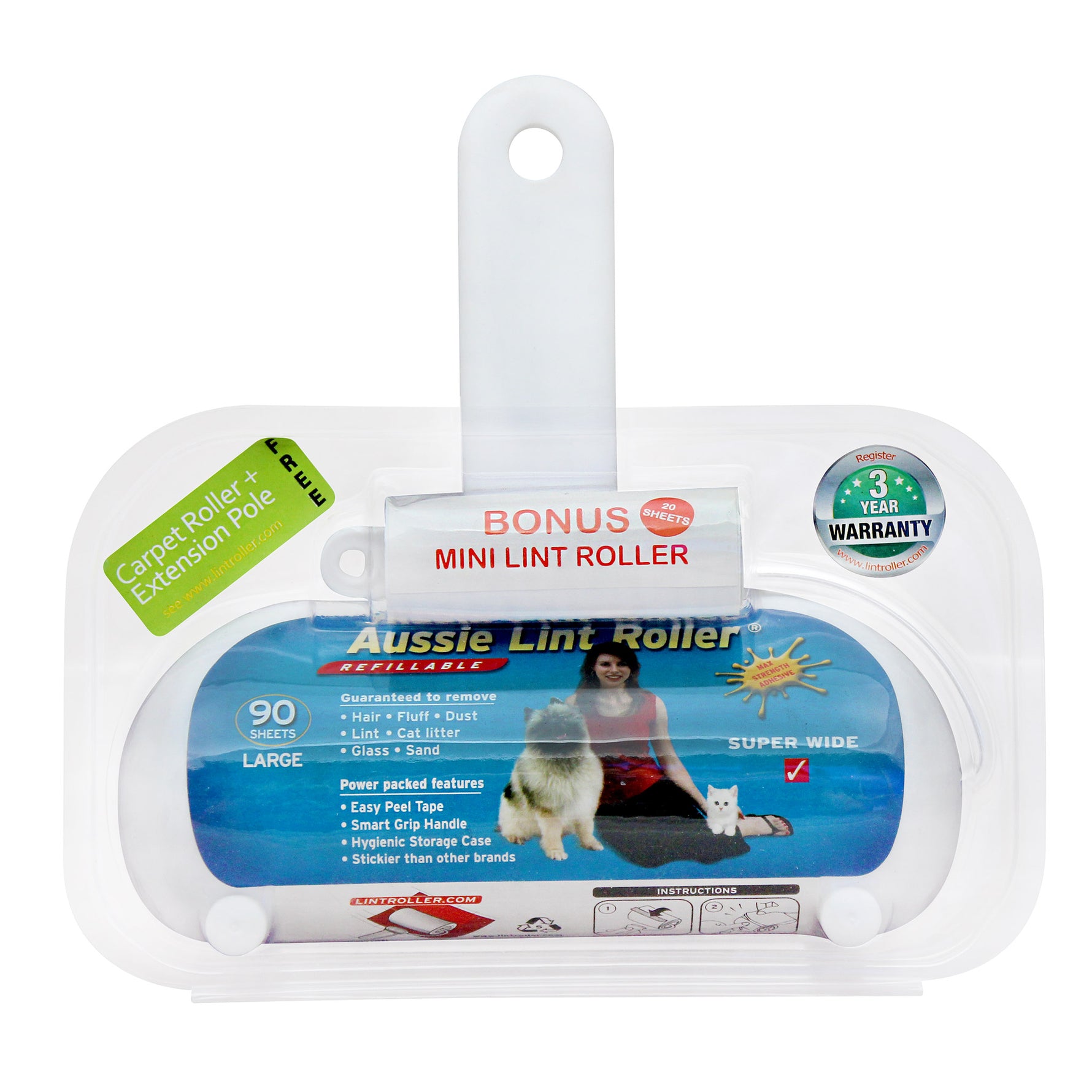 Aussie Lint Roller Pet Hair Remover