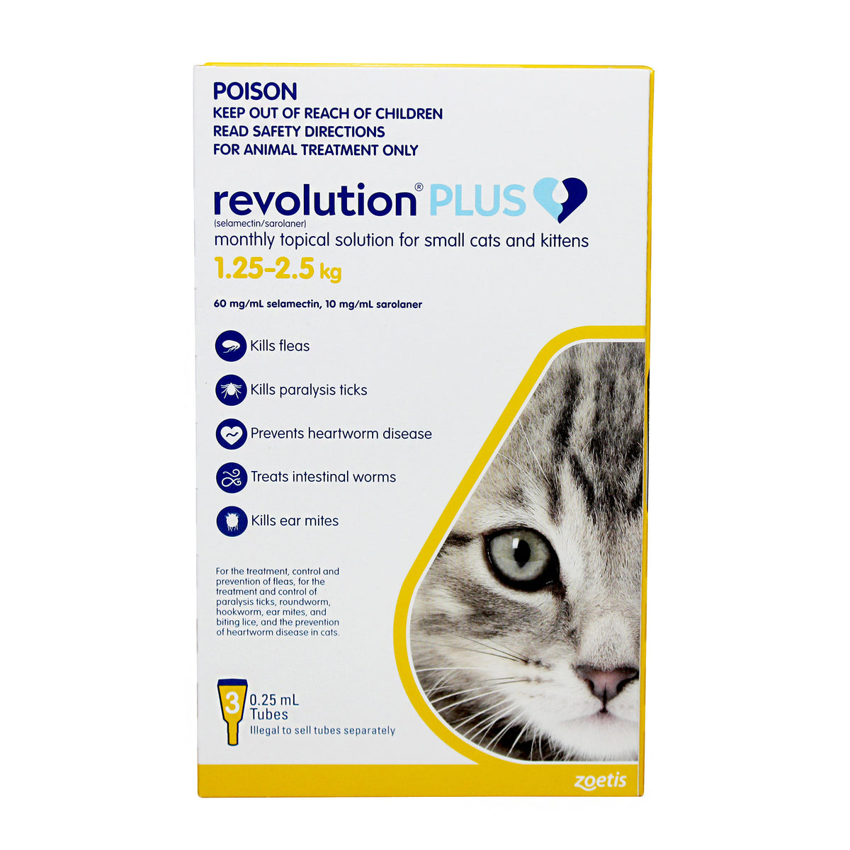 Revolution Plus Small Cats &amp; Kittens 1.25-2.5kg - 3 Pack