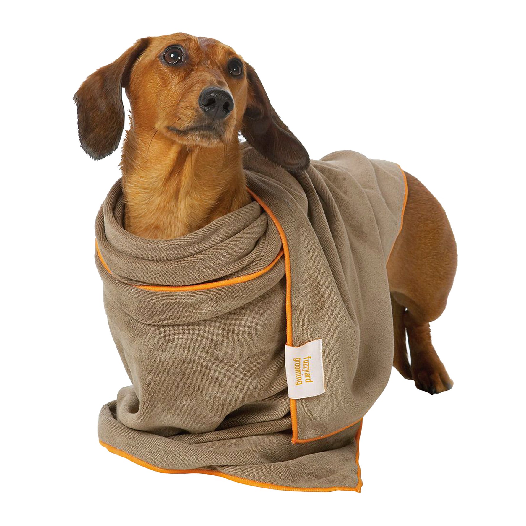 FuzzYard Microfibre Dog Drying Towel Brown