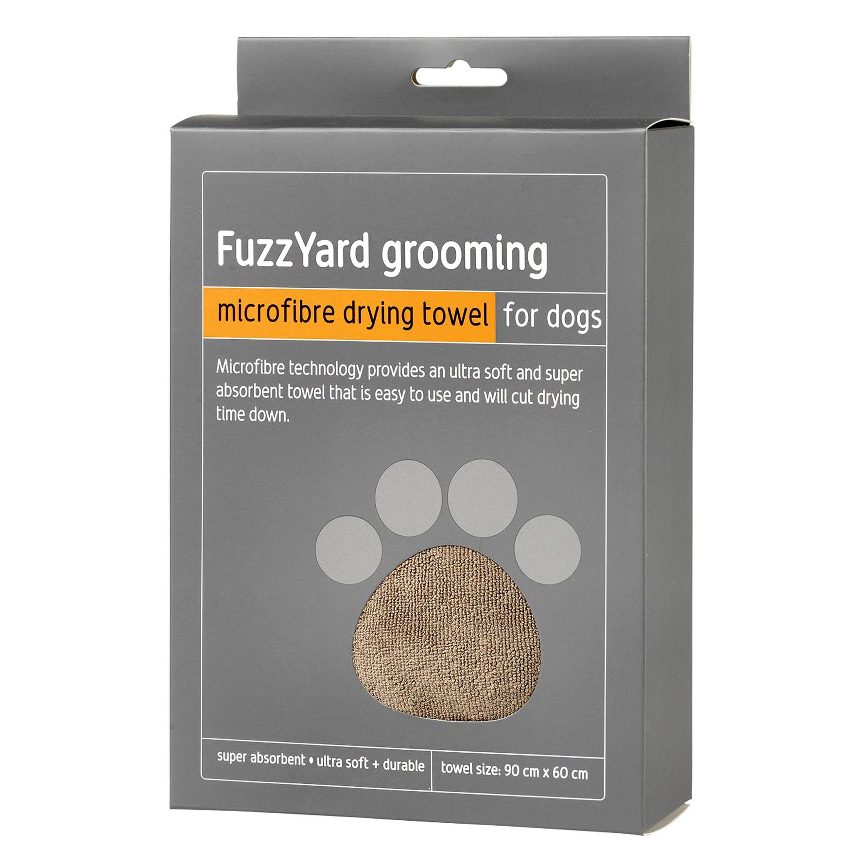 FuzzYard Microfibre Dog Drying Towel Brown