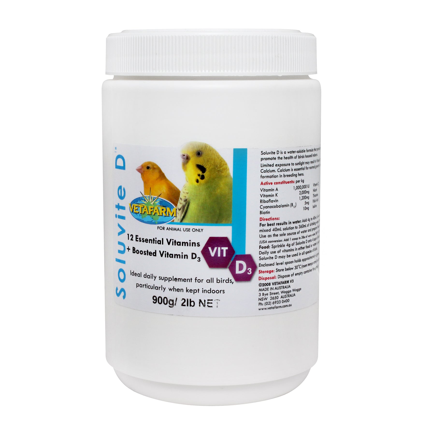 Vetafarm Soluvite D Vitamin Supplement for Birds