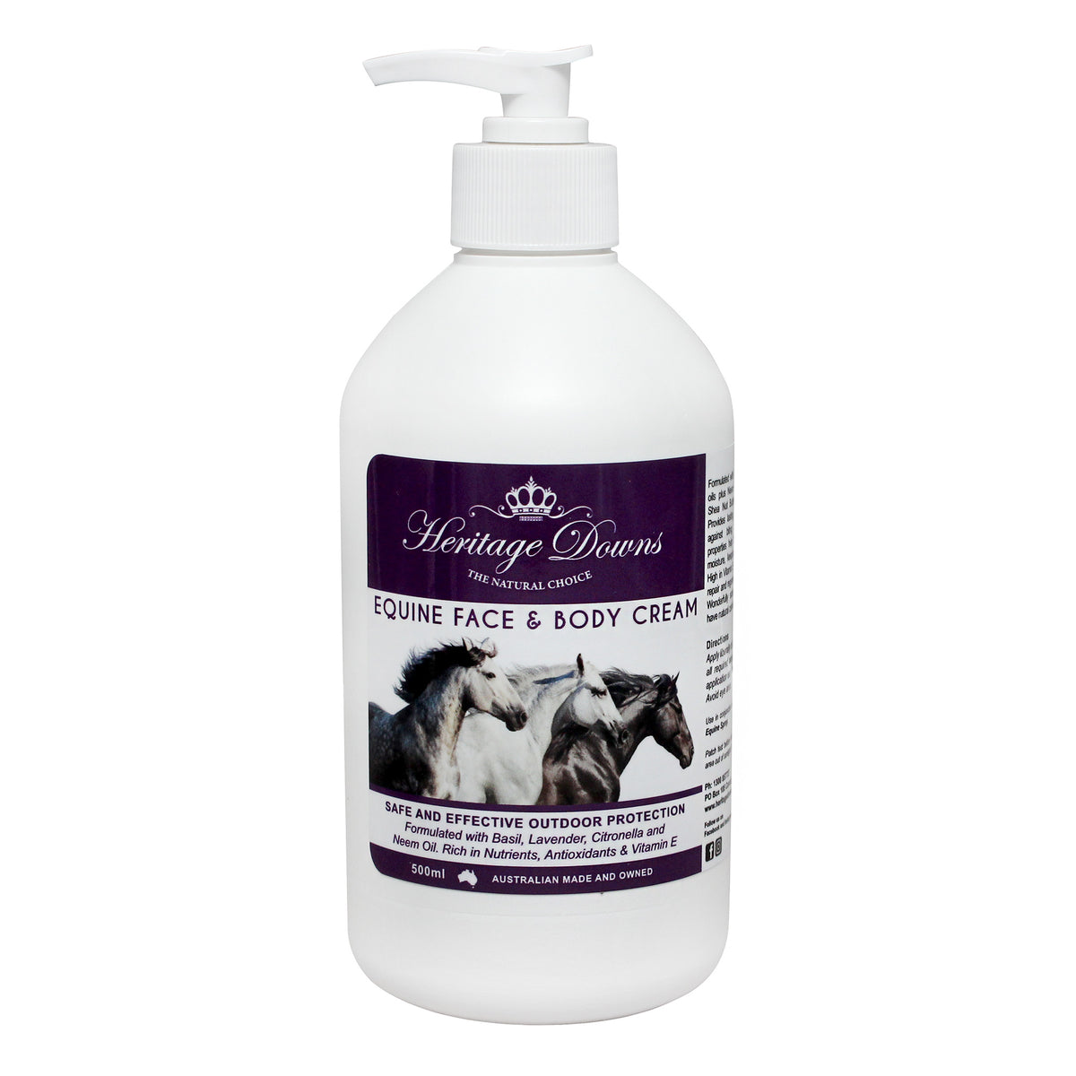 Heritage Downs Equine Face &amp; Body Cream for Natural Insect Protection