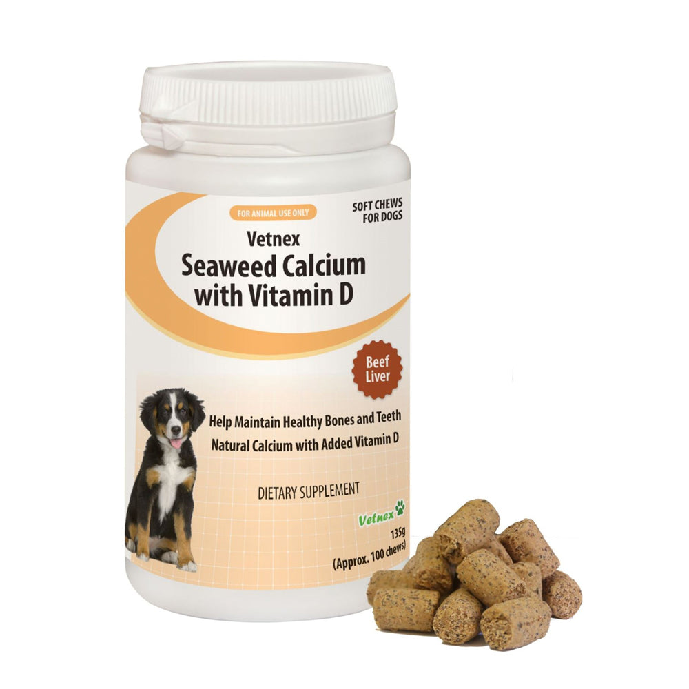 Vetnex Seaweed Calcium with Vitamin D Chews for Dogs 100&#39;s