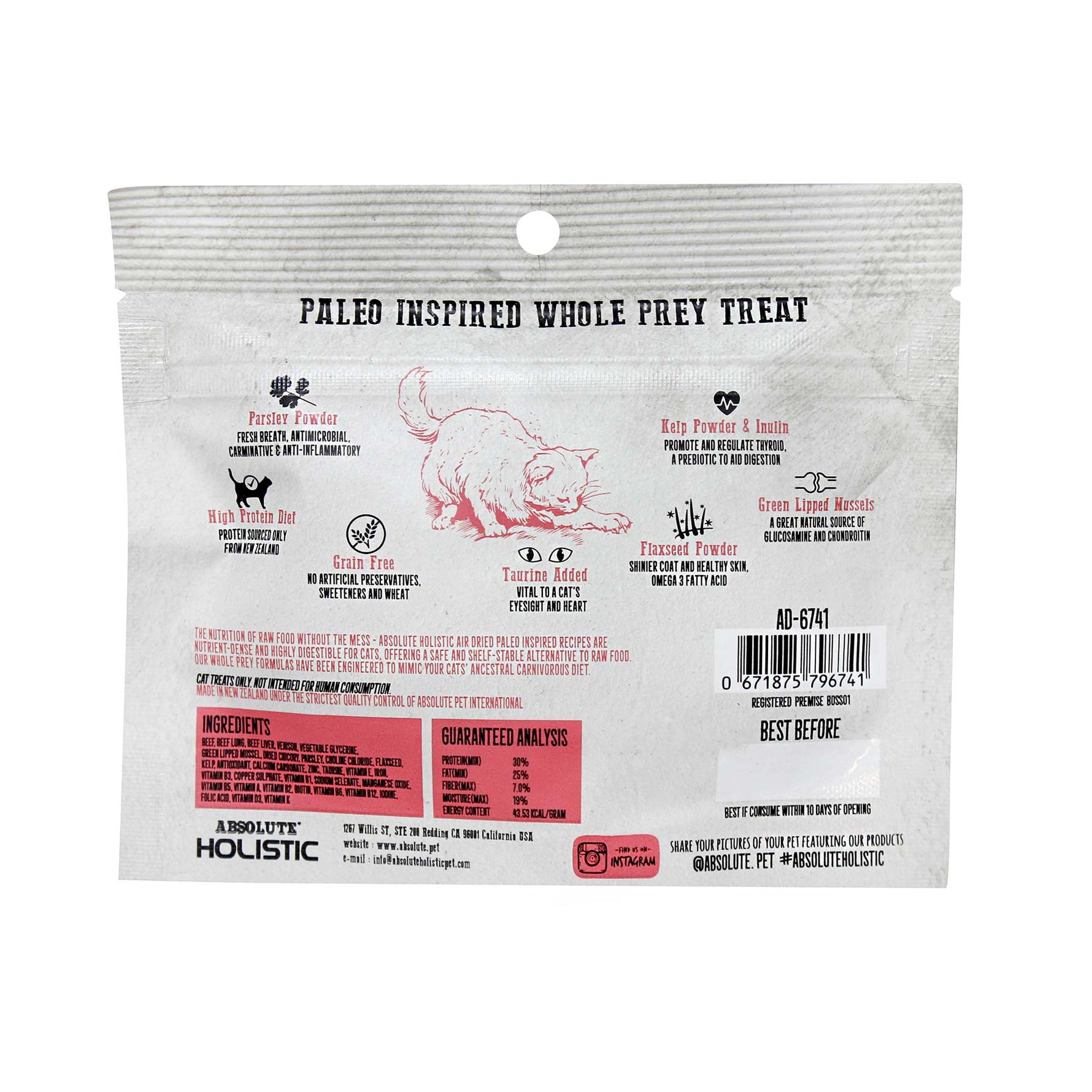 Absolute Holistic Air Dried Cat Treats 50g