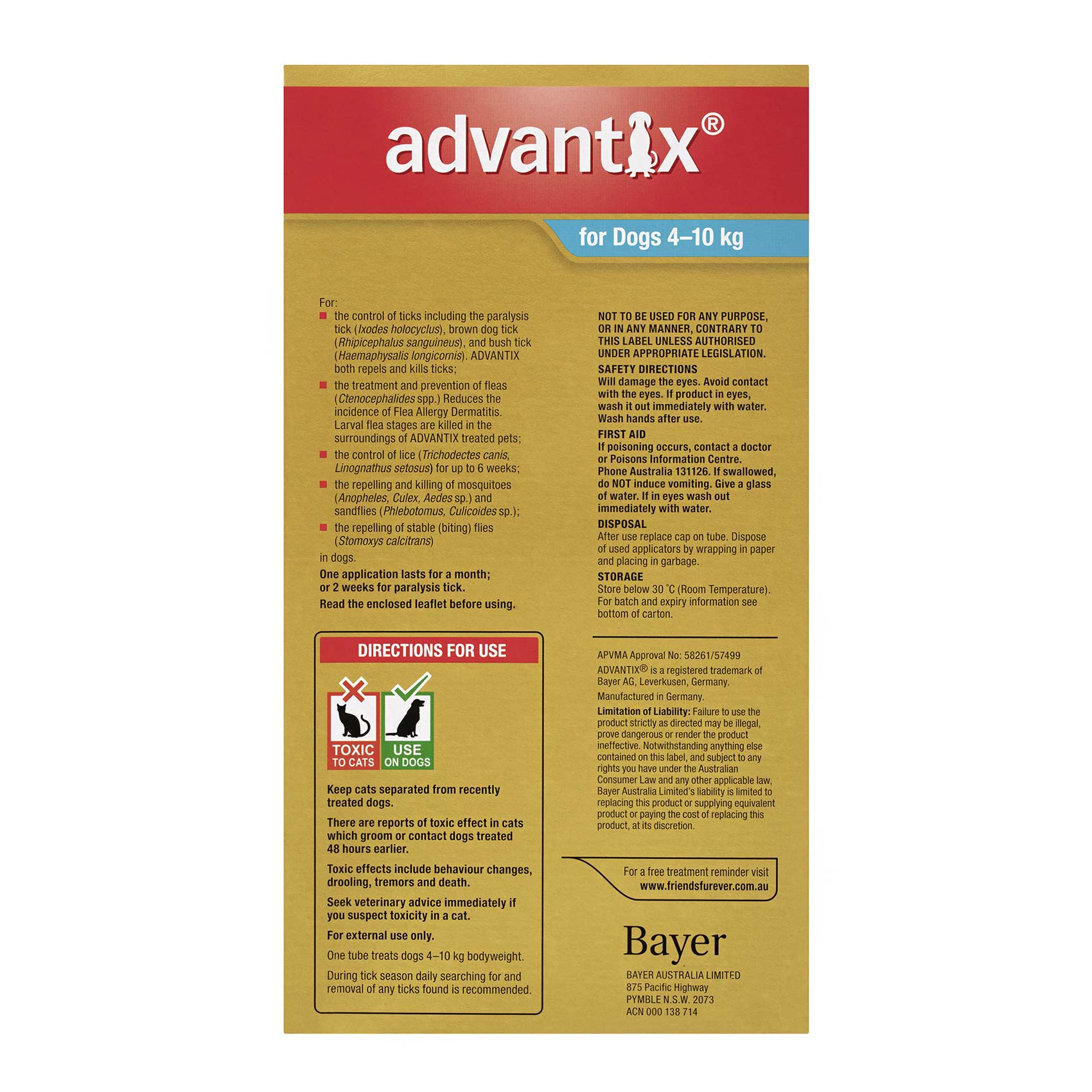 ADVANTIX for Medium Dogs 4-10kg