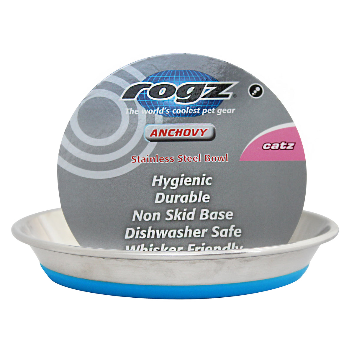 Rogz Anchovy Whisker Friendly Stainless Steel Cat Bowl