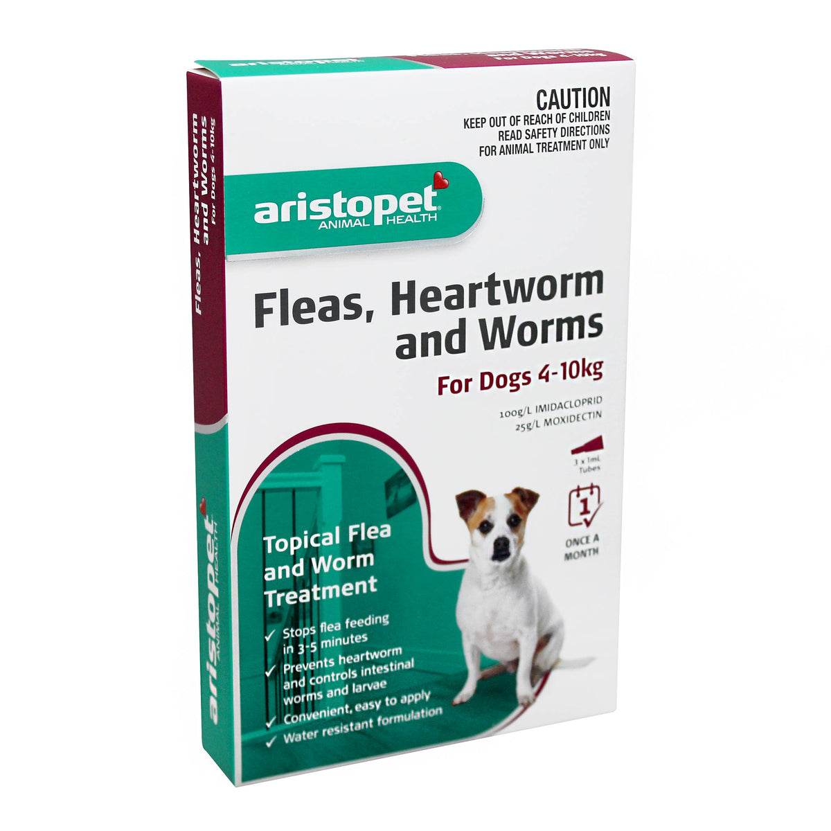 Aristopet Fleas, Heartworm &amp; Worms Spot-on Treatment for Dogs 4-10kg