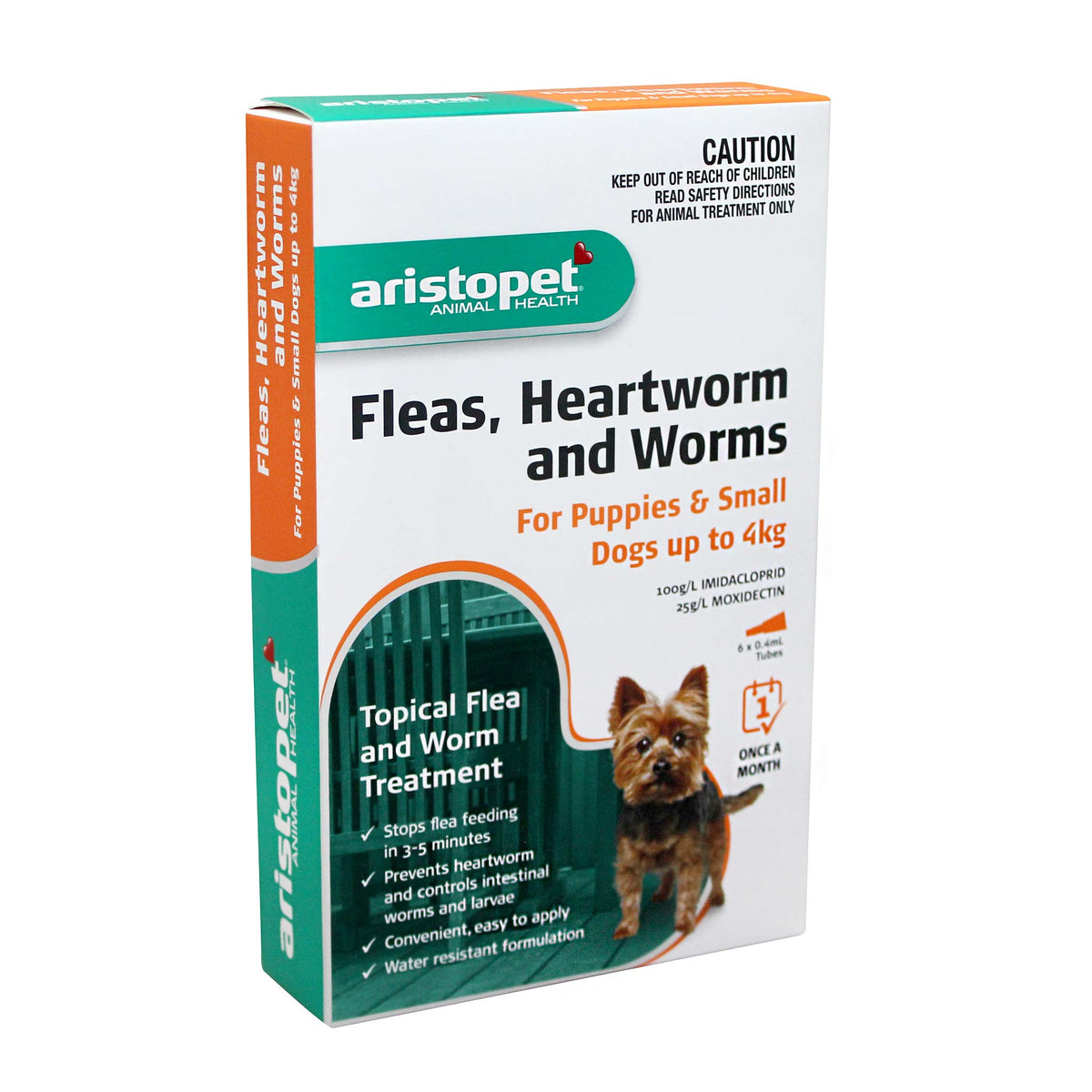 Aristopet Fleas, Heartworm &amp; Worms Spot-on Treatment for Puppies &amp; Small Dogs up to 4kg