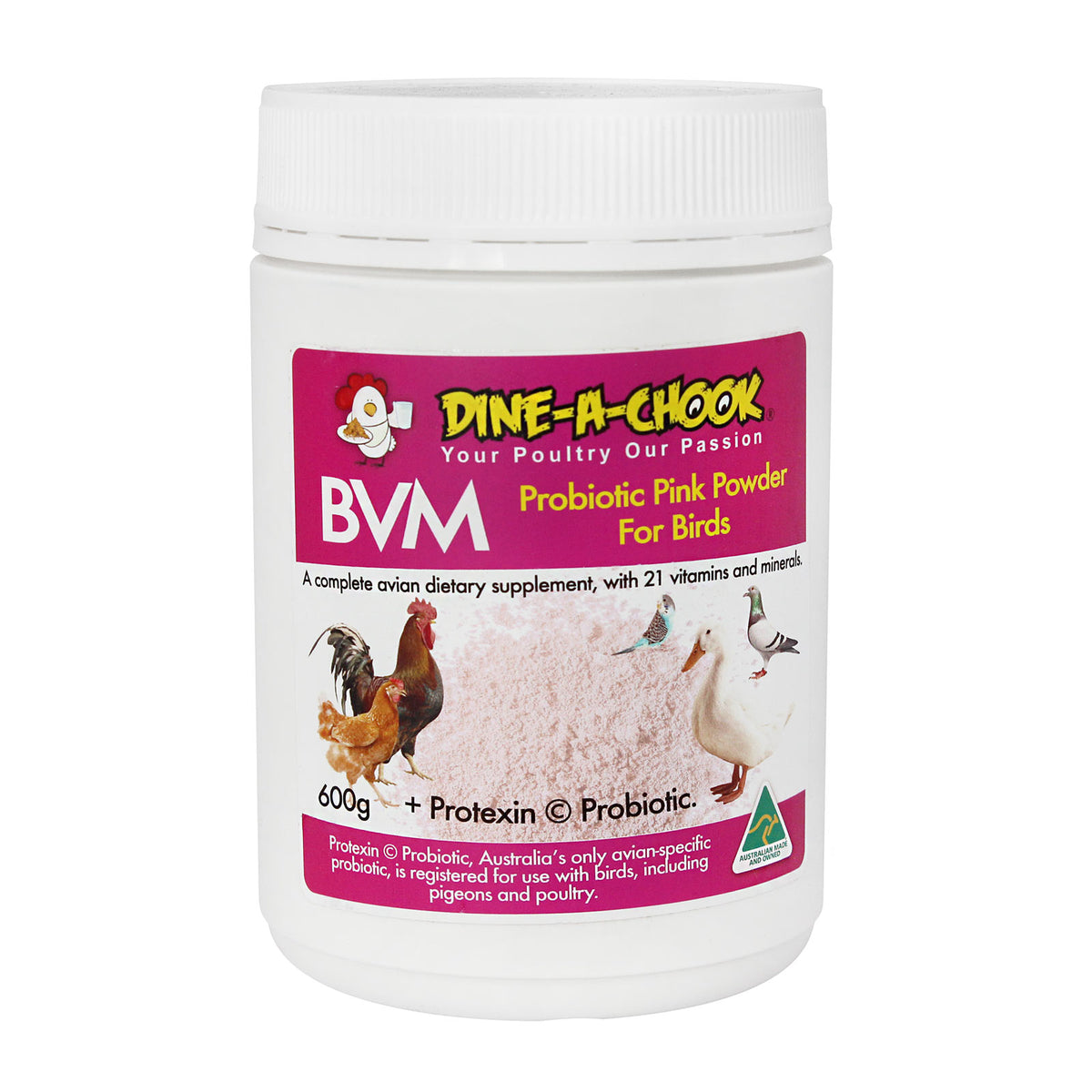 BVM Probiotic Pink Powder Complete Dietary Supplement for Birds &amp; Poultry