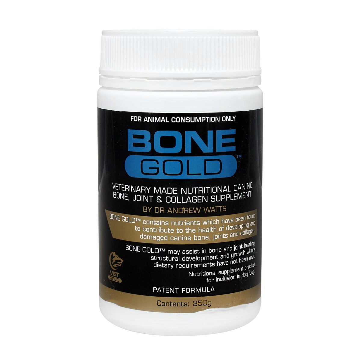 Canine Bone Gold - Nutritional Bone, Joint &amp; Collagen Supplement for Dogs 250g