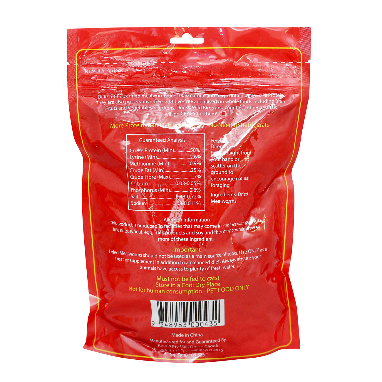 Dine-A-Chook Dried Mealworms