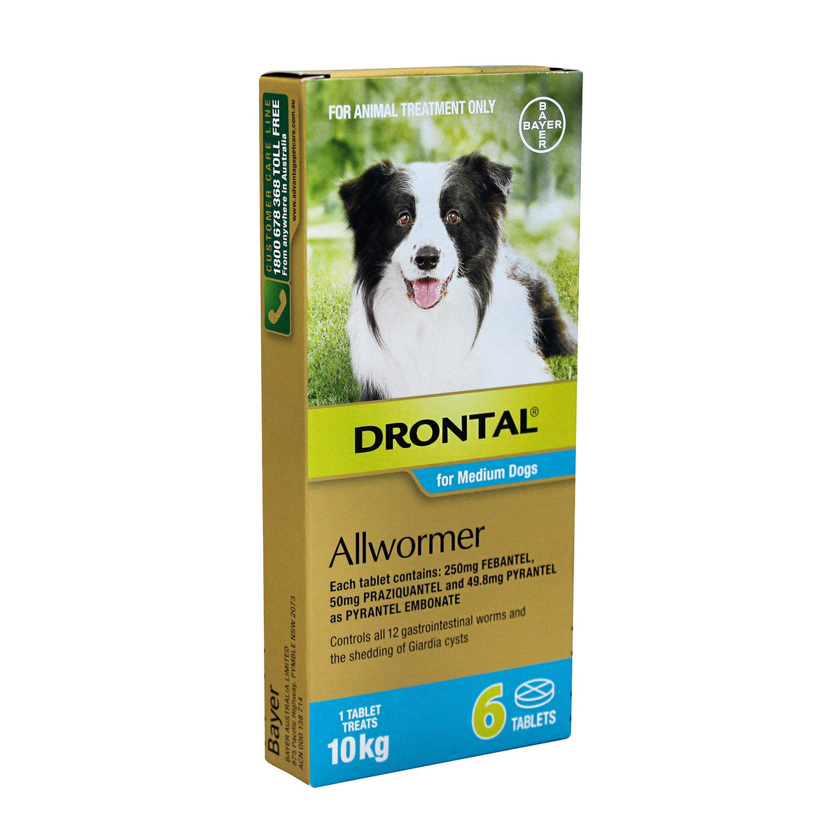 Drontal Allwormer Tablets for Medium Dogs - 6 Tablets