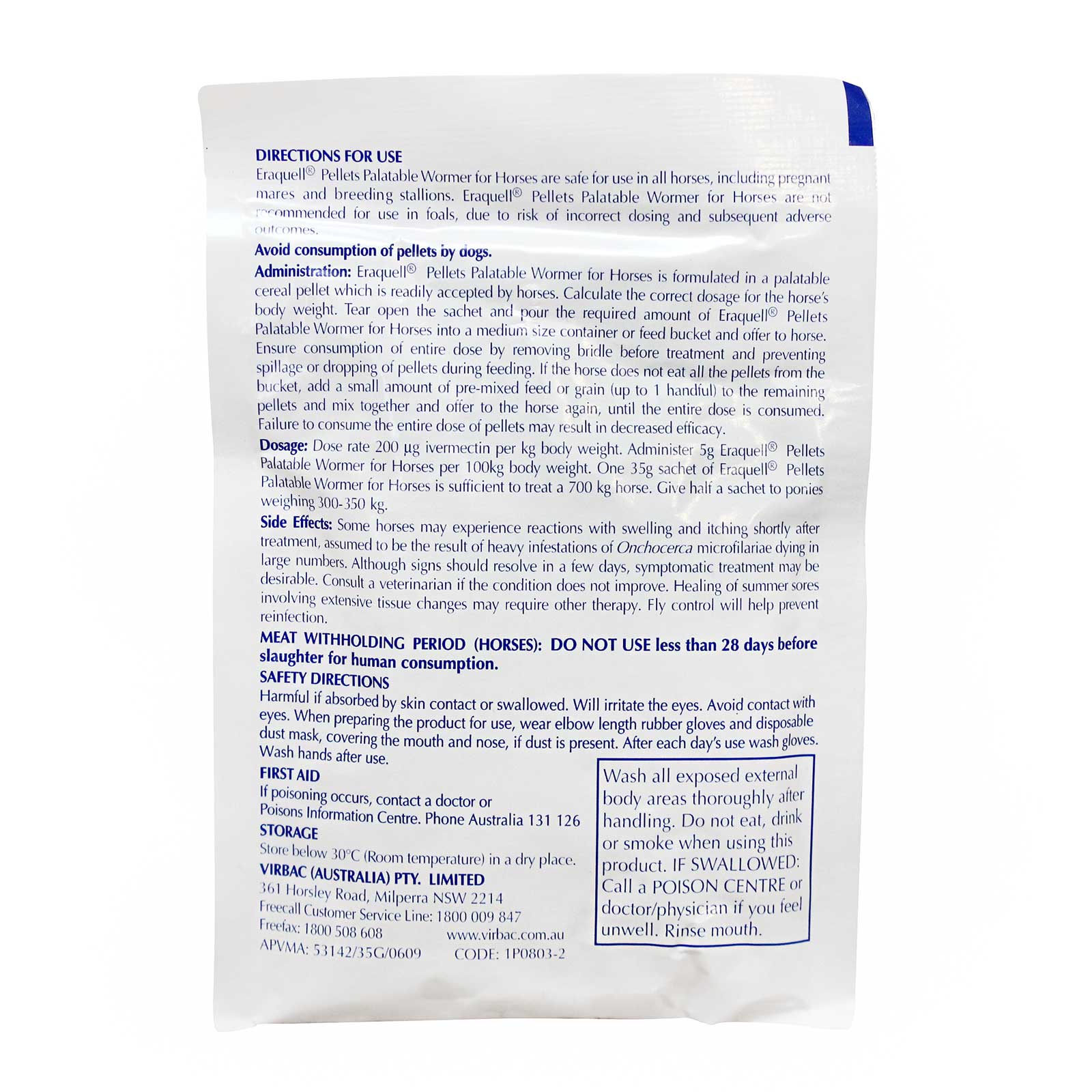 Eraquell Pellets Palatable Wormer for Horses 35g