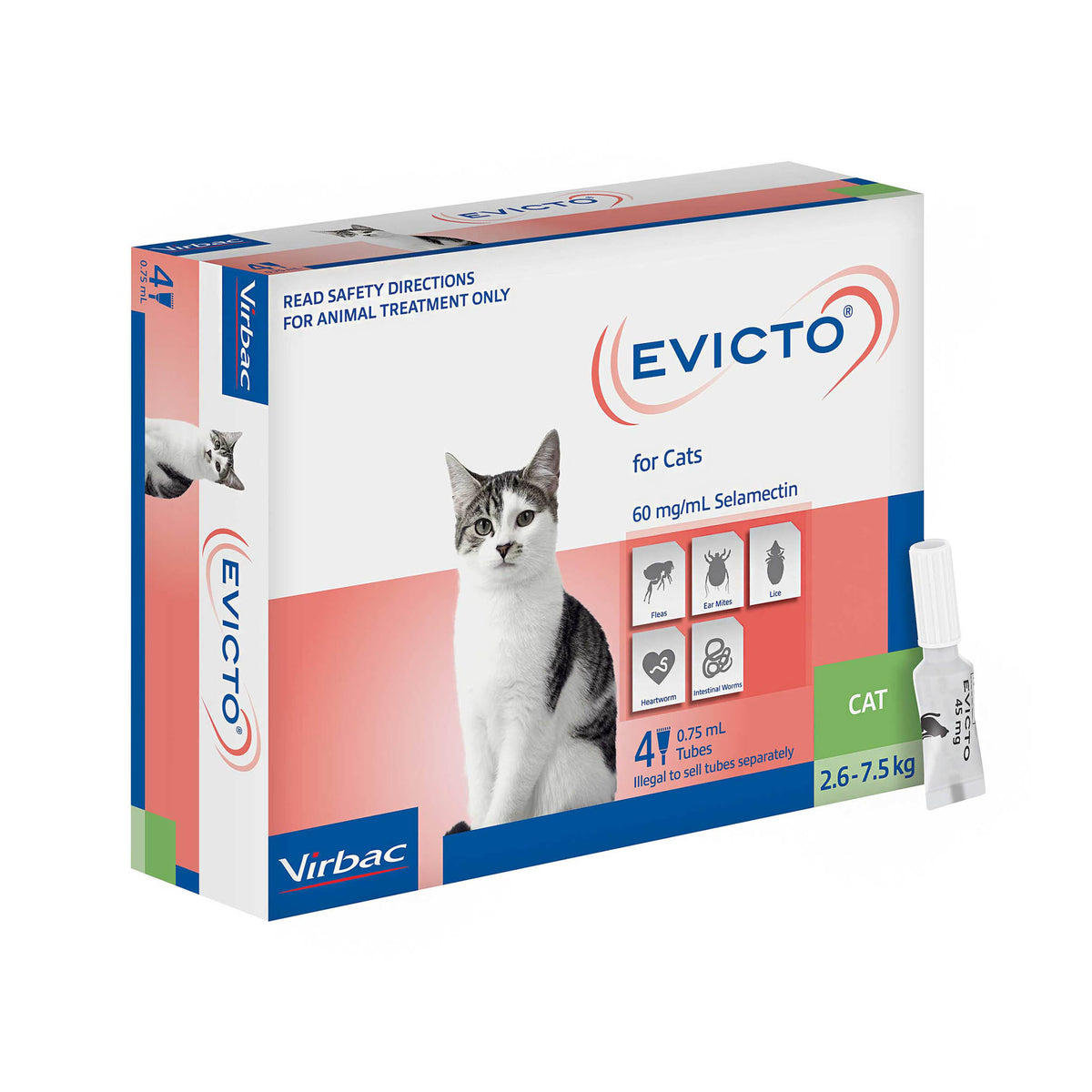 EVICTO Spot-on For Cats 2.6-7.5kg 4&#39;s