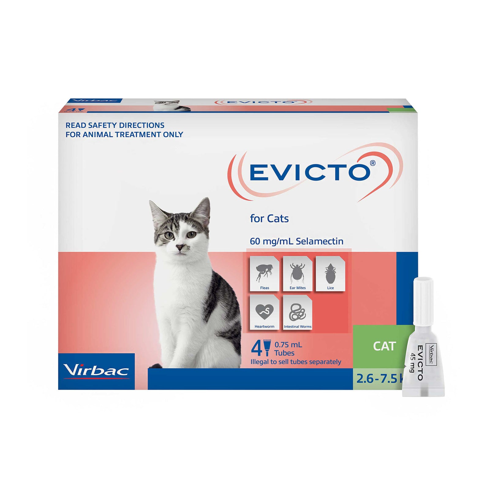 EVICTO Spot-on For Cats 2.6-7.5kg 4's