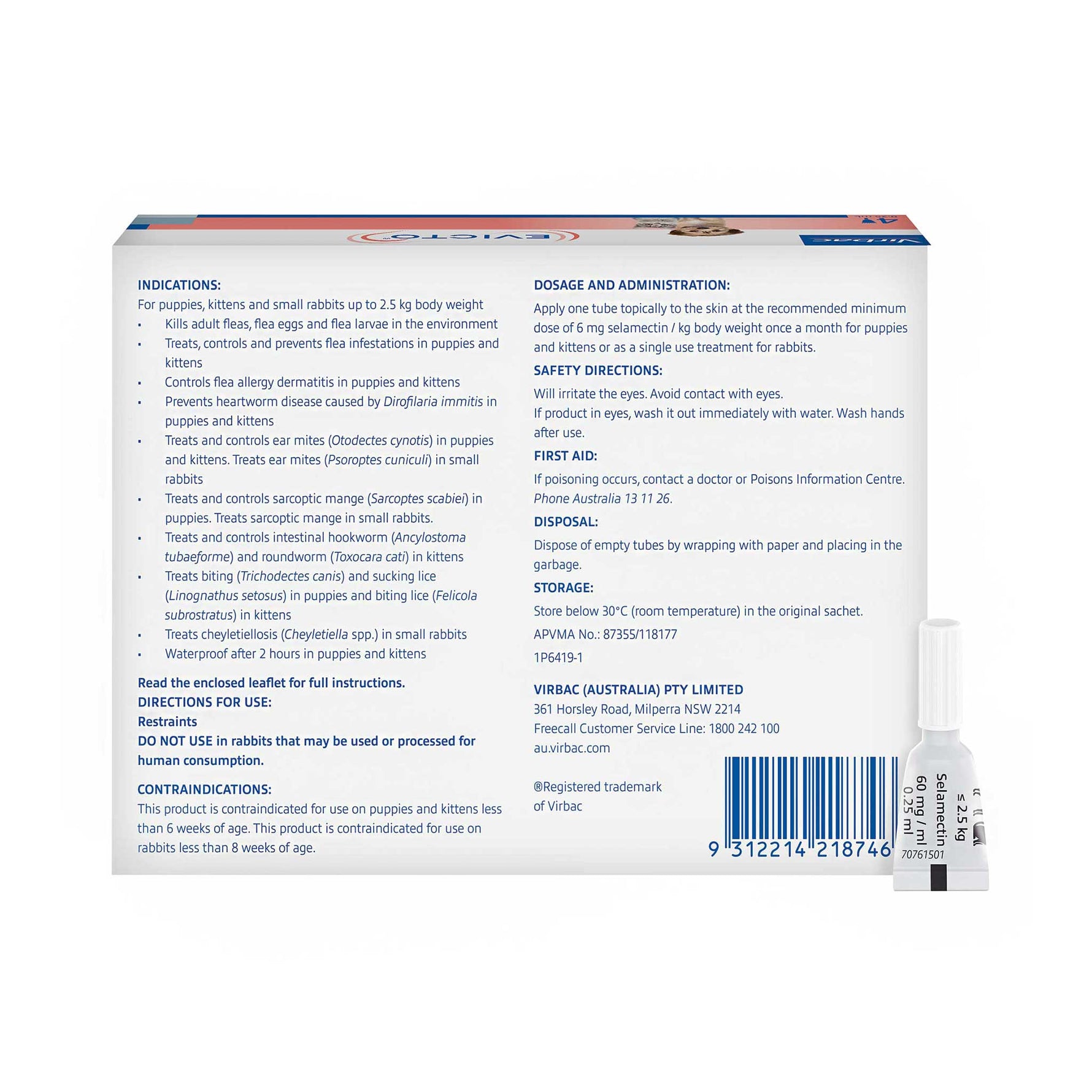 EVICTO Spot-on for Puppies & Kittens Up to 2.5kg 4's